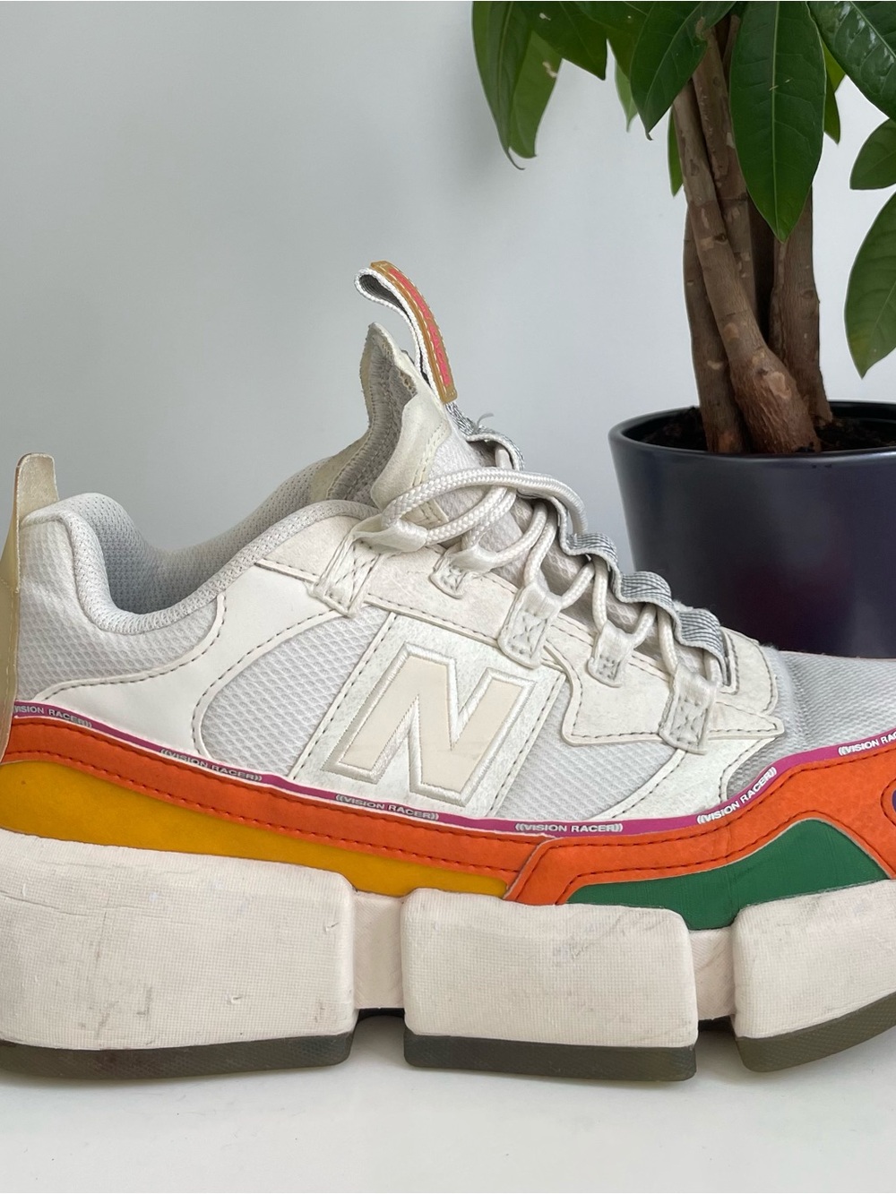 Men Size 10.5 Jaden Smith x New Balance Vision Racer Hippie  Cream Shoes